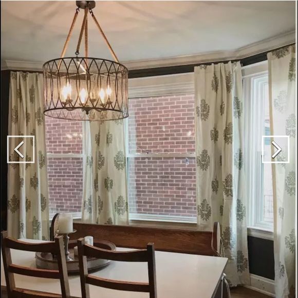 Like new Ballard designs drapes 4 108”long Bingham Printed Damask Draper… - Picture 2 of 12